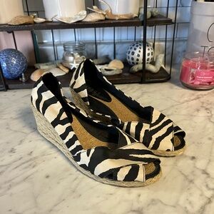 Ralph Lauren Black and White Zebra Wedges